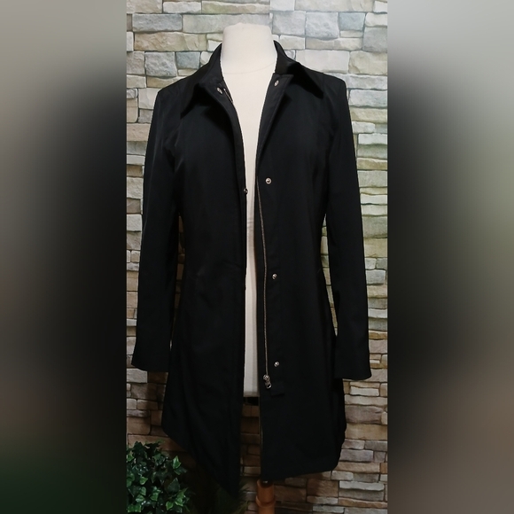 Level 8 Jackets & Blazers - Like New L8 Medium Womens Classic Black Trench Coat